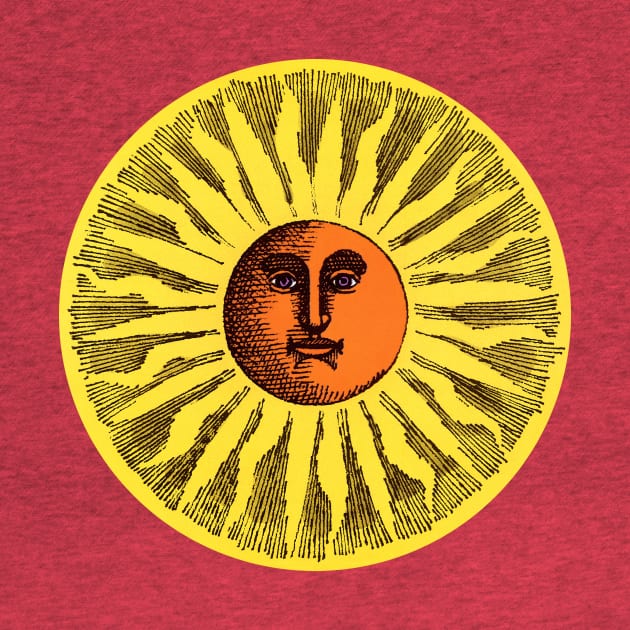 Vintage Sun, Renaissance Era Celestial Sunshine by MasterpieceCafe